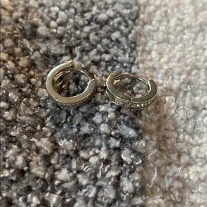 Never worn silver huggie earrings